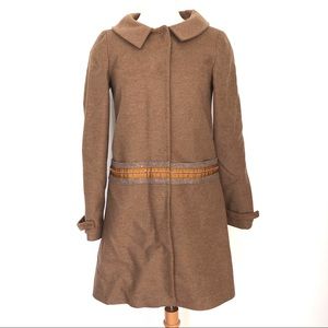 ZARA Basic Brown Wool Blend Coat